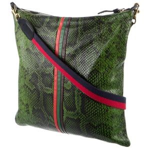 Clare V. Snakeskin Striped Crossbody Bag